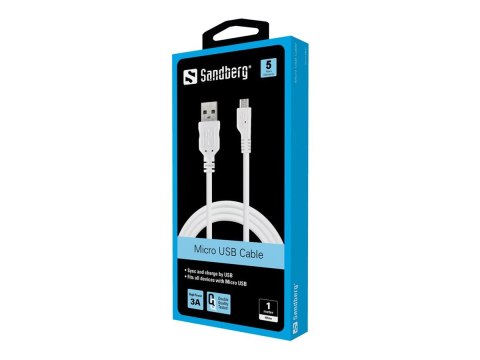 Sandberg - Kabel danych / ładowania - Micro-USB Typ B męski do USB męski - 80 cm