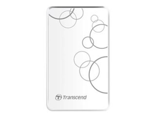Transcend StoreJet 25A3 - Dysk twardy - 1 TB - zewnętrzny (przenośne) - 2,5" - USB 3.0 - biały