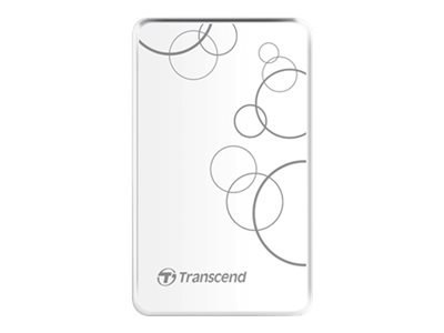 Transcend StoreJet 25A3 - Dysk twardy - 1 TB - zewnętrzny (przenośne) - 2,5" - USB 3.0 - biały
