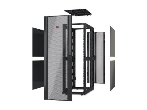 APC NetShelter SX Deep Enclosure Without Sides - Stojak szafa - czarny - 42U - 19" - Zgodność z TAA