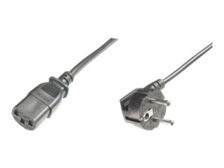 ASSMANN - Kabel zasilający - power IEC 60320 C13 do power CEE 7/7 (M) - AC 250 V - 75 cm - odlewany, złącze 90° - czarny