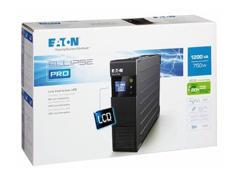 Eaton Ellipse PRO 1200 - UPS - AC 230 V - 750 wat - 1200 VA - 7 Ah - USB - złącza wyjściowe: 8 - 2U - 19"