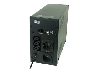 EnerGenie EG-UPS-034 - UPS - AC 220 V - 900 wat - 1500 VA - 8 Ah - USB - złącza wyjściowe: 5 - czarny