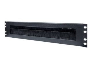 Intellinet 19" Cable Entry Panel, 2U, with Brush Insert, Black - Panel wejściowy kabli obudowy ze szczotką - czarny, RAL 9005 - 