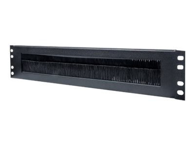 Intellinet 19" Cable Entry Panel, 2U, with Brush Insert, Black - Panel wejściowy kabli obudowy ze szczotką - czarny, RAL 9005 - 