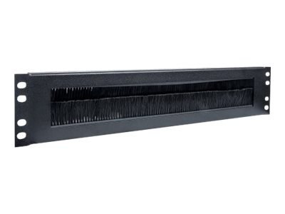 Intellinet 19" Cable Entry Panel, 2U, with Brush Insert, Black - Panel wejściowy kabli obudowy ze szczotką - czarny, RAL 9005 - 