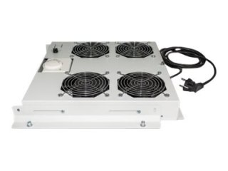 Intellinet 4-Fan Ventilation Unit for 19" Racks, Roof Mount, with Thermostat, Grey - Taca wentylatorów stojaka - z 4 wentylatory