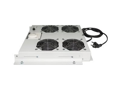 Intellinet 4-Fan Ventilation Unit for 19" Racks, Roof Mount, with Thermostat, Grey - Taca wentylatorów stojaka - z 4 wentylatory