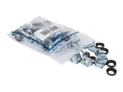 Intellinet Cage Nut Set, 20 Pack - M6 Nuts, Bolts and Washers, Suitable for Network Cabinets/Server Racks, Plastic Storage Jar, 