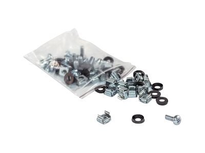 Intellinet Cage Nut Set, 20 Pack - M6 Nuts, Bolts and Washers, Suitable for Network Cabinets/Server Racks, Plastic Storage Jar, 