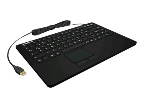 KeySonic KSK-5230IN - Klawiatura - z gładzik - USB - Niemcy - czarny