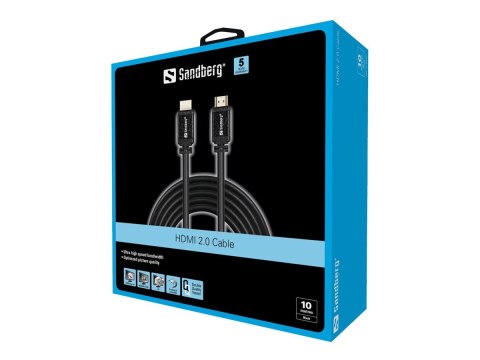 Sandberg - Kabel HDMI - HDMI męski do HDMI męski - 10 m