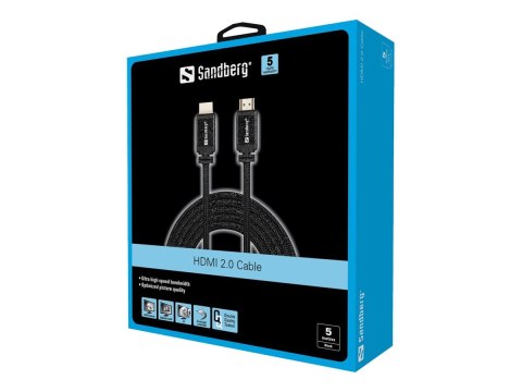 Sandberg - Kabel HDMI - HDMI męski do HDMI męski - 5 m