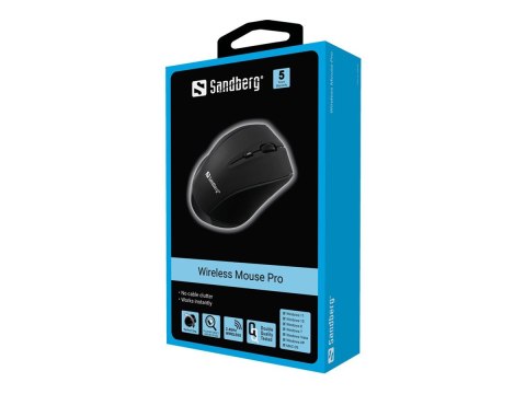Sandberg Pro - Mysz - 5 przyciski - bezprzewodowa - 2.4 GHz - odbiornik bezprzewodowy USB