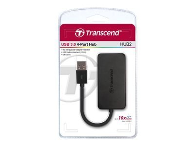 Transcend HUB2 - Koncentrator - 4 x SuperSpeed USB 3.0 - stacjonarny