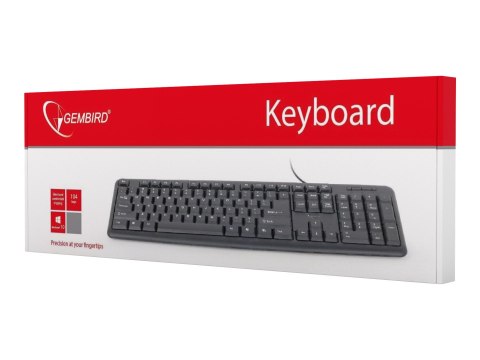 Gembird KB-U-103 - Klawiatura - USB - US - czarny
