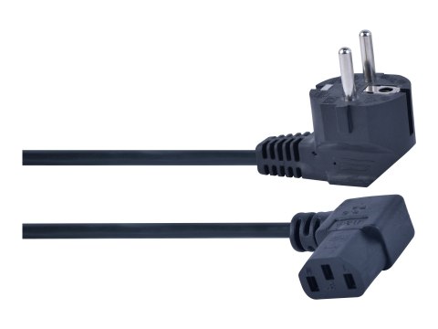 Gembird PC-186A-VDE - Kabel zasilający - power CEE 7/7 (M) kątowe do power IEC 60320 C13 kąt prosty - 10 A - 1.8 m - odlewany - 