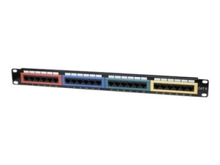 Intellinet Patch Panel, Cat5e, UTP, 24-Port, 1U, Colour-Coded - Krosownica - CAT 5e - UTP - RJ-45 X 24 - 1U - 19"