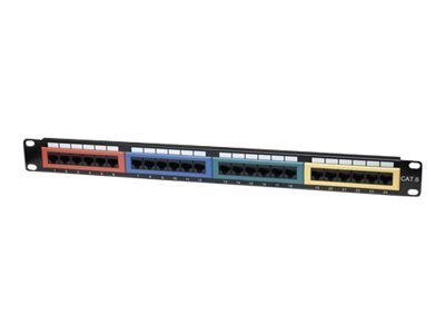 Intellinet Patch Panel, Cat5e, UTP, 24-Port, 1U, Colour-Coded - Krosownica - CAT 5e - UTP - RJ-45 X 24 - 1U - 19"