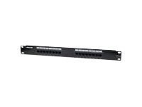 Intellinet Patch Panel, Cat6, UTP, 16-Port, 1U, Black - Krosownica - CAT 6 - UTP - RJ-45 X 16 - czarny - 1U - 19"