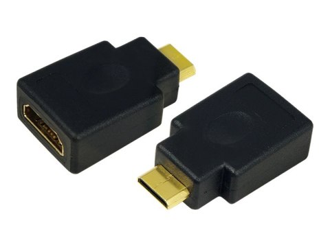 LogiLink - Adapter HDMI - 19 pin mini HDMI Type C męski do HDMI żeński - czarny