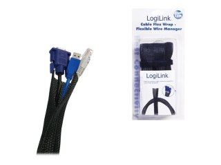 LogiLink Cable FlexWrap - Elastyczny tor kablowy - czarny - 1.8 m