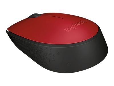 Logitech M171 - Mysz - bezprzewodowa - 2.4 GHz - odbiornik bezprzewodowy USB - czarny, czerwony