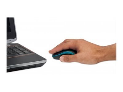 Manhattan Success Wireless Mouse, Black/Blue, 1000dpi, 2.4Ghz (up to 10m), USB, Optical, Three Button with Scroll Wheel, USB mic