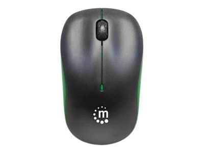 Manhattan Success Wireless Mouse, Black/Green, 1000dpi, 2.4Ghz (up to 10m), USB, Optical, Three Button with Scroll Wheel, USB mi