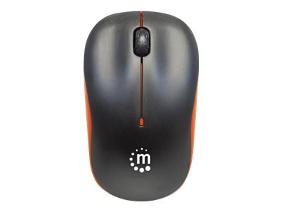 Manhattan Success Wireless Mouse, Black/Orange, 1000dpi, 2.4Ghz (up to 10m), USB, Optical, Three Button with Scroll Wheel, USB m
