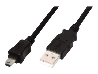 ASSMANN Basic - Kabel USB - USB (M) do mini USB typ B (M) - USB 2.0 - 1 m - odlewany - czarny