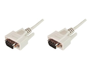 ASSMANN - Kabel szeregowy - DB-9 (M) do DB-9 (M) - 2 m - odlewany, wkręt skrzydełkowy - beżowy