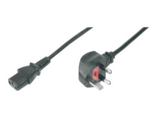 ASSMANN - Kabel zasilający - power IEC 60320 C13 do BS 1363 (M) - AC 250 V - 1.8 m - odlewany, złącze 90° - czarny - Wielka Bryt