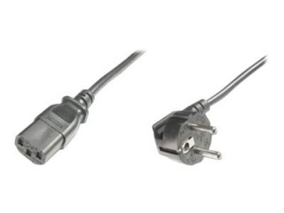 ASSMANN - Kabel zasilający - power IEC 60320 C13 do power CEE 7/7 (M) - AC 250 V - 5 m - złącze 90° - czarny - Europa