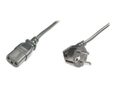 ASSMANN - Kabel zasilający - power IEC 60320 C13 do power CEE 7/7 (M) - AC 250 V - 5 m - złącze 90° - czarny - Europa