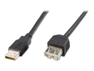 ASSMANN - Przedłużacz kabla USB - USB (M) do USB (F) - USB 2.0 - 1.8 m - odlewany - czarny