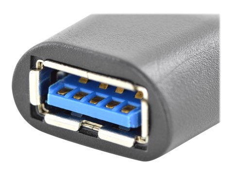 ASSMANN - Przejściówka USB - USB Typ A (F) do USB-C (M) - USB 3.0 - odlewany - czarny