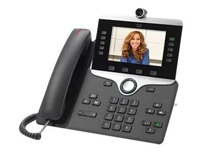 Cisco IP Phone 8845 - Wideofon IP - z aparat cyfrowy, interfejs Bluetooth - SIP, SDP - 5 linii - ciemny grafit