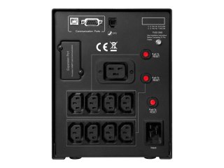 CyberPower Professional Tower Series PR3000ELCDSL - UPS - AC 230 V - 2700 wat - 3000 VA - 9 Ah - RS-232, USB - złącza wyjściowe: