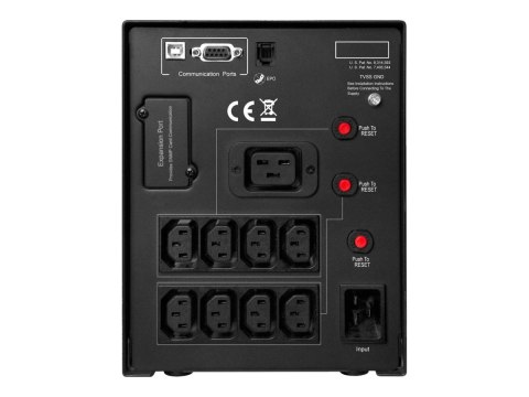 CyberPower Professional Tower Series PR3000ELCDSL - UPS - AC 230 V - 2700 wat - 3000 VA - 9 Ah - RS-232, USB - złącza wyjściowe: