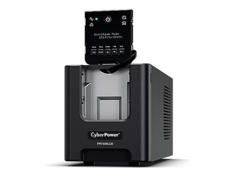 CyberPower Professional Tower Series PR750ELCD - UPS - 675 wat - 750 VA - 7 Ah - RS-232, USB - złącza wyjściowe: 6