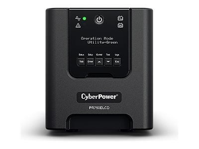 CyberPower Professional Tower Series PR750ELCD - UPS - 675 wat - 750 VA - 7 Ah - RS-232, USB - złącza wyjściowe: 6