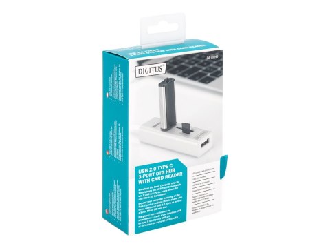 DIGITUS DA-70243 - Koncentrator - 3 x USB 2.0 - stacjonarny