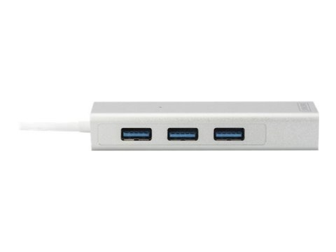 DIGITUS DA-70250-1 - Koncentrator - 3 x SuperSpeed USB 3.0 + 1 x 10/100/1000 - stacjonarny