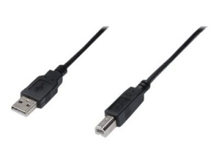 DIGITUS - Kabel USB - USB (M) do USB Typ B (M) - USB 2.0 - 1 m - odlewany - czarny