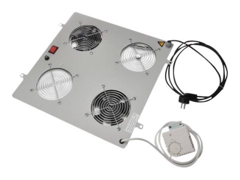 Digitus DN-19 FAN-2-N - Taca wentylatorów stojaka - z 2 wentylatory chłodzące, termostat - jasnoszary, RAL 7035 - 19"