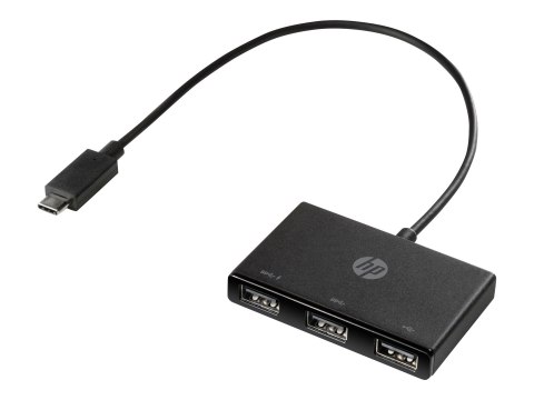 HP USB-C to USB-A - Koncentrator - 3 x SuperSpeed USB 3.0 - stacjonarny - dla Elite c640 G3 Chromebook Enterprise; Pavilion Aero