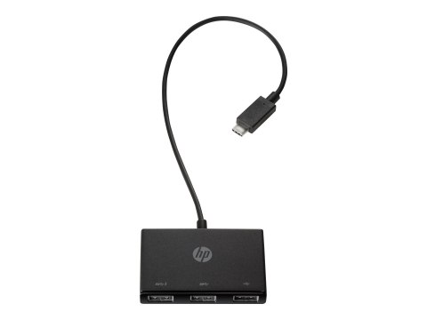 HP USB-C to USB-A - Koncentrator - 3 x SuperSpeed USB 3.0 - stacjonarny - dla Elite c640 G3 Chromebook Enterprise; Pavilion Aero