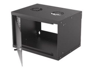 Intellinet Network Cabinet, Wall Mount (Basic), 6U, Usable Depth 340mm/Width 485mm, Black, Flatpack, Max 50kg, Glass Door, 19", 