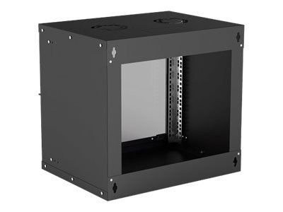 Intellinet Network Cabinet, Wall Mount (Basic), 9U, Usable Depth 340mm/Width 485mm, Black, Flatpack, Max 50kg, Glass Door, 19", 